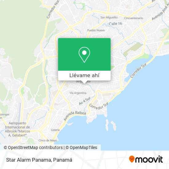 Mapa de Star Alarm Panama