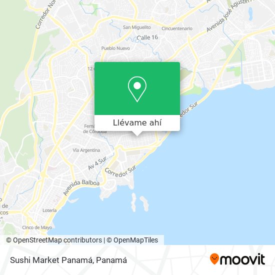Mapa de Sushi Market Panamá