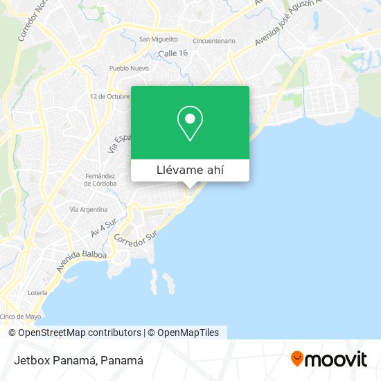 Mapa de Jetbox Panamá