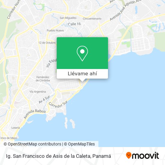 Mapa de Ig. San Francisco de Asis de la Caleta