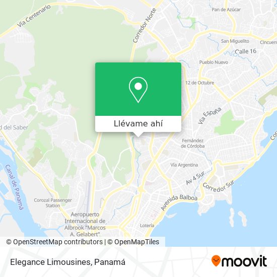 Mapa de Elegance Limousines