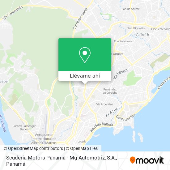 Mapa de Scuderia Motors Panamá - Mg Automotriz, S.A.