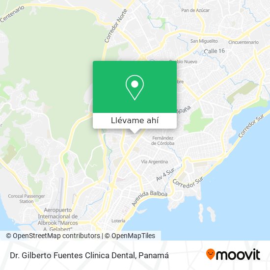 Mapa de Dr. Gilberto Fuentes Clinica Dental