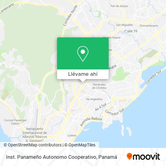 Mapa de Inst. Panameño Autonomo Cooperativo