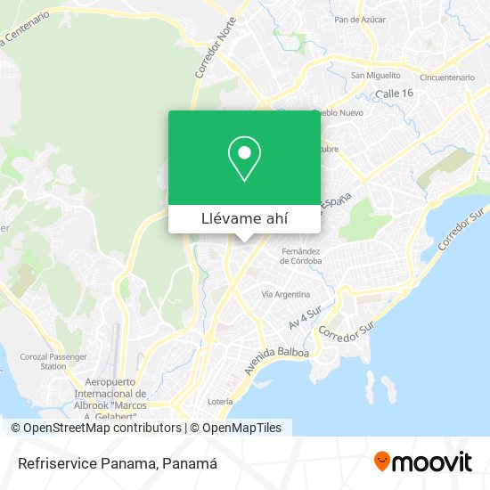 Mapa de Refriservice Panama