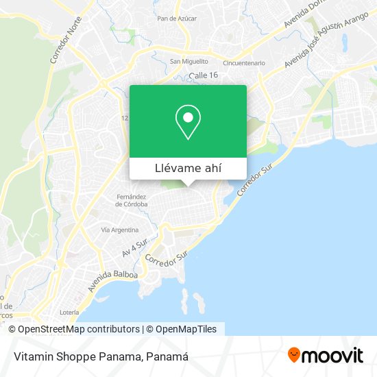 Mapa de Vitamin Shoppe Panama