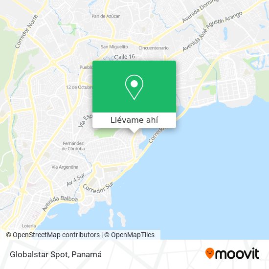 Mapa de Globalstar Spot