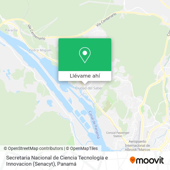 Mapa de Secretaria Nacional de Ciencia Tecnología e Innovacion (Senacyt)