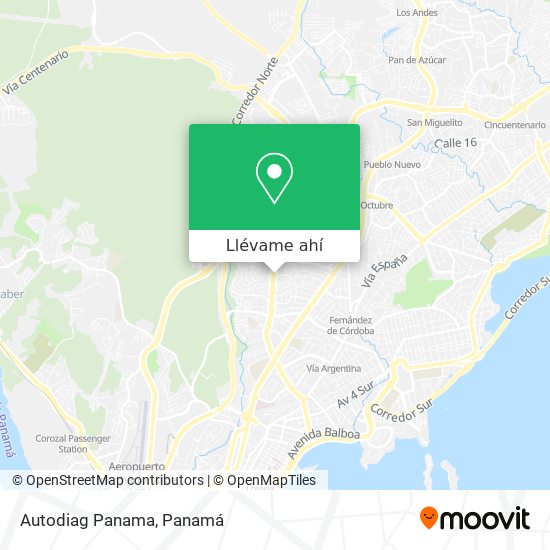 Mapa de Autodiag Panama