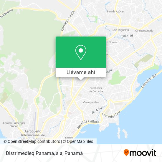 Mapa de Distrimedieq Panamá, s a