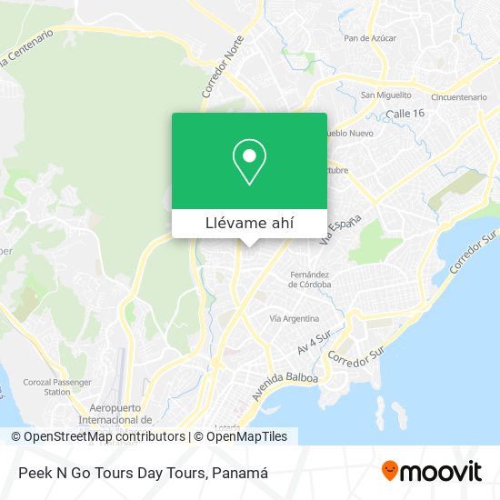 Mapa de Peek N Go Tours Day Tours