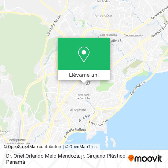 Mapa de Dr. Oriel Orlando Melo Mendoza, jr. Cirujano Plástico