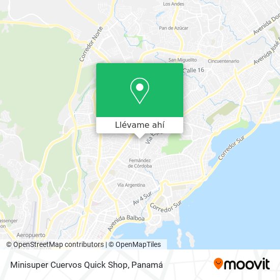 Mapa de Minisuper Cuervos Quick Shop