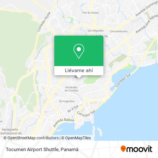 Mapa de Tocumen Airport Shuttle