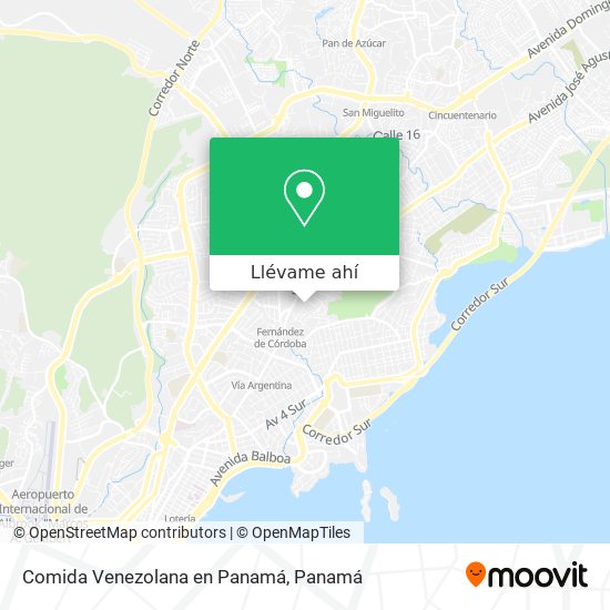Mapa de Comida Venezolana en Panamá