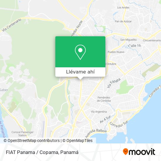 Mapa de FIAT Panama / Copama