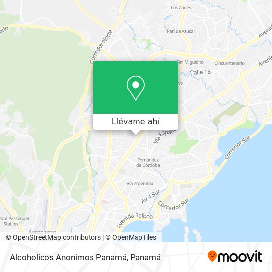 Mapa de Alcoholicos Anonimos Panamá