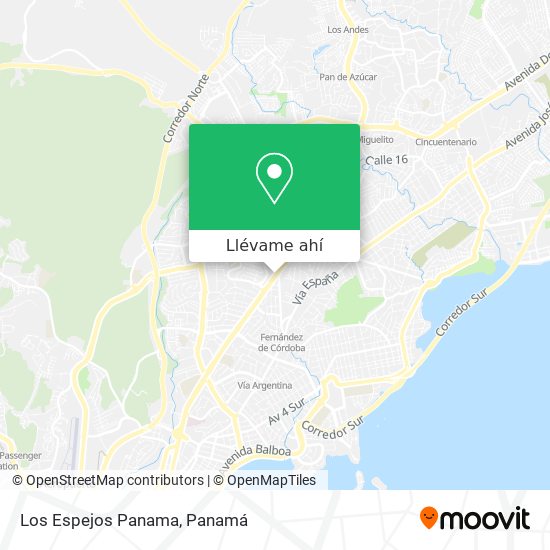 Mapa de Los Espejos Panama