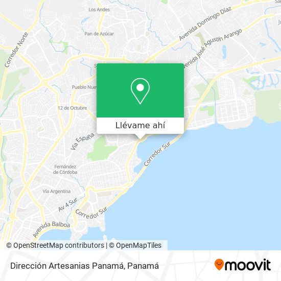 Mapa de Dirección Artesanias Panamá