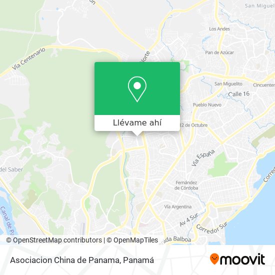 Mapa de Asociacion China de Panama