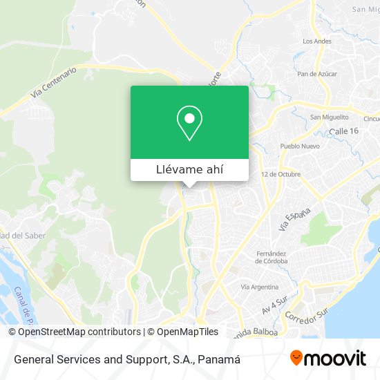 Mapa de General Services and Support, S.A.