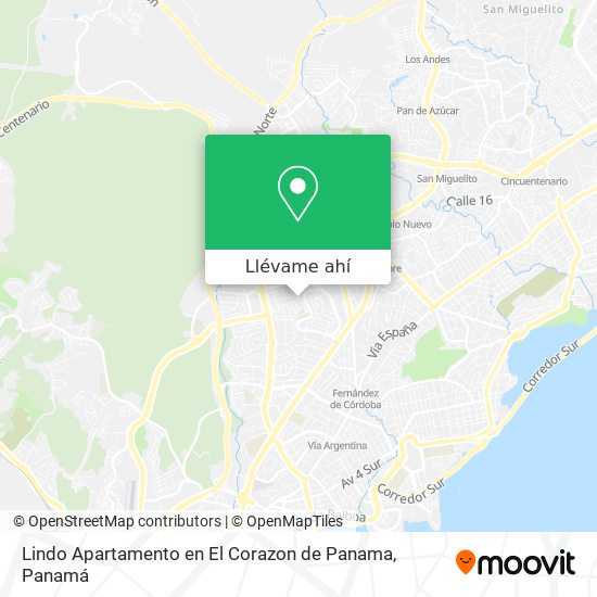 Mapa de Lindo Apartamento en El Corazon de Panama
