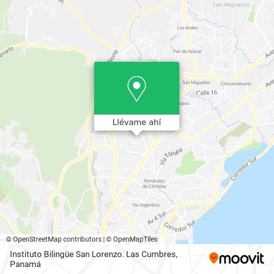 Mapa de Instituto Bilingüe San Lorenzo. Las Cumbres