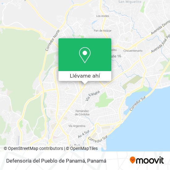 Mapa de Defensoría del Pueblo de Panamá