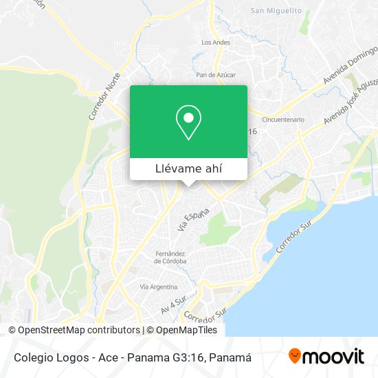 Mapa de Colegio Logos - Ace - Panama G3:16