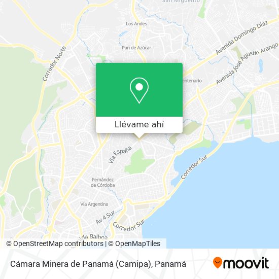 Mapa de Cámara Minera de Panamá (Camipa)