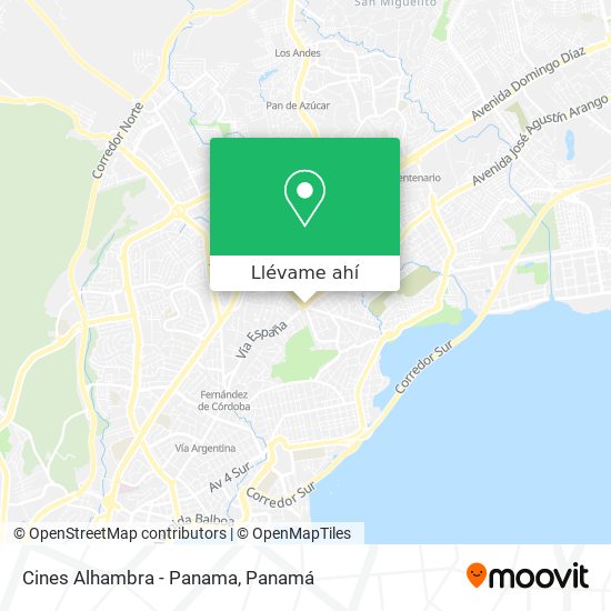 Mapa de Cines Alhambra - Panama