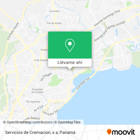 Mapa de Servicios de Cremacion, s a