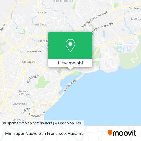 Mapa de Minisuper Nuevo San Francisco