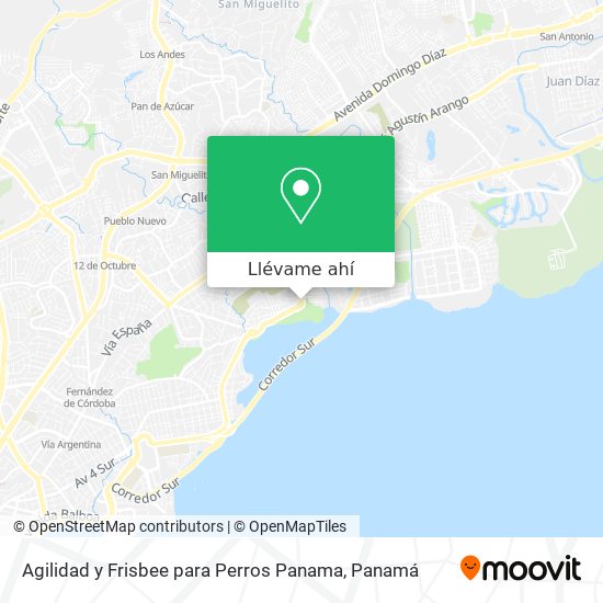 Mapa de Agilidad y Frisbee para Perros Panama