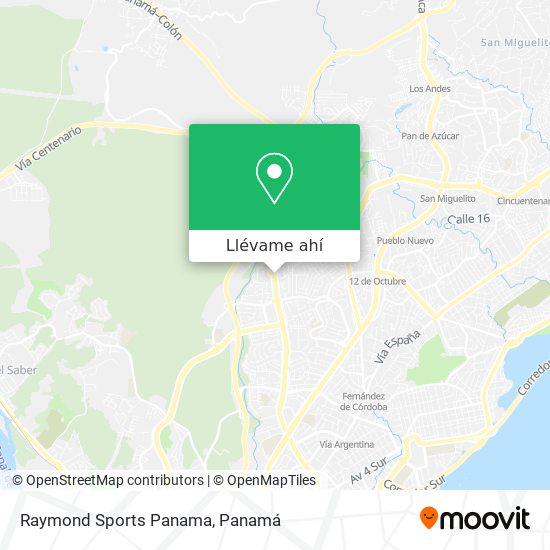Mapa de Raymond Sports Panama