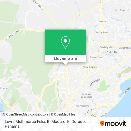 Mapa de Levi's Multimarca Felix. B. Maduro, El Dorado