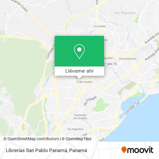 Mapa de Librerías San Pablo Panamá