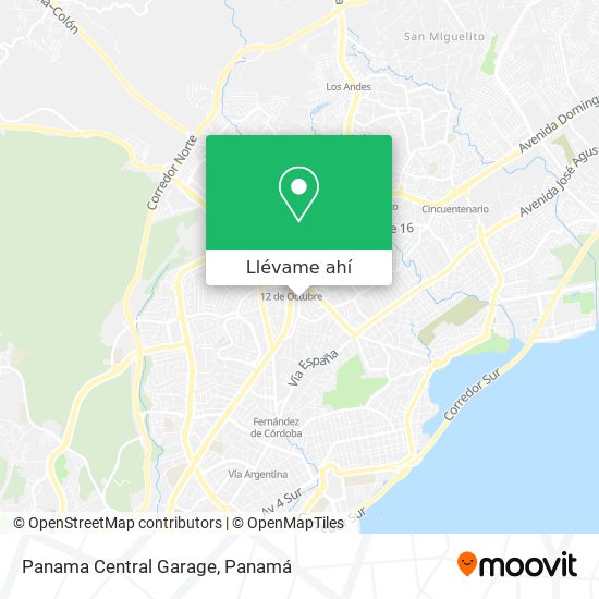 Mapa de Panama Central Garage
