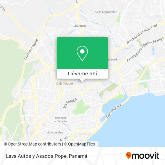 Mapa de Lava Autos y Asados Pope