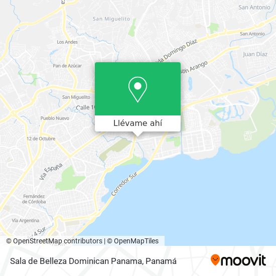 Mapa de Sala de Belleza Dominican Panama