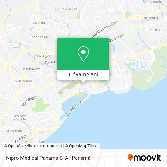 Mapa de Nipro Medical Panama S. A.