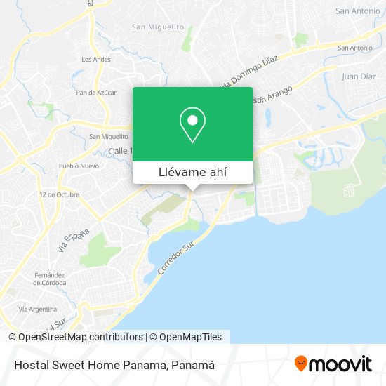 Mapa de Hostal Sweet Home Panama