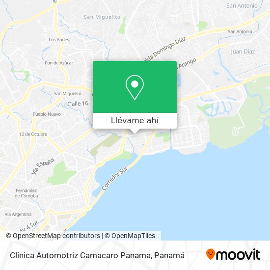 Mapa de Clinica Automotriz Camacaro Panama