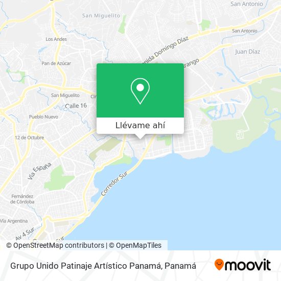 Mapa de Grupo Unido Patinaje Artístico Panamá