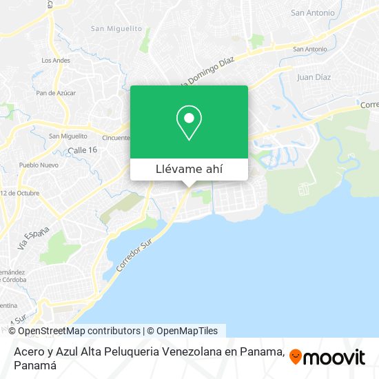 Mapa de Acero y Azul Alta Peluqueria Venezolana en Panama