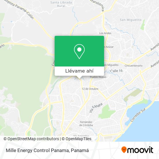 Mapa de Mille Energy Control Panama