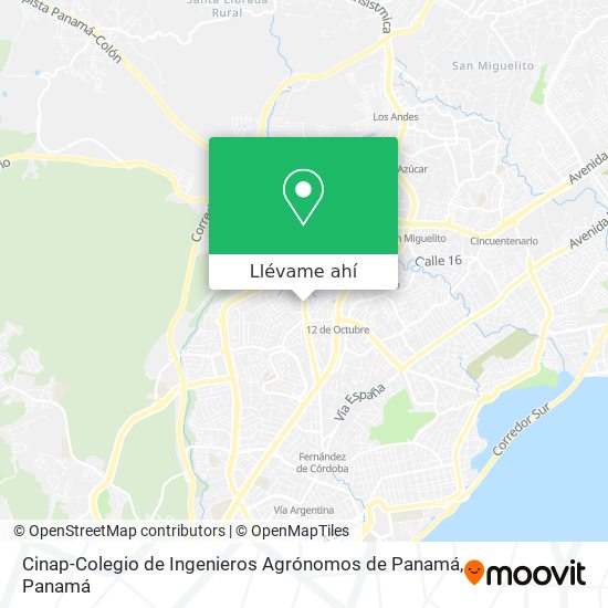 Mapa de Cinap-Colegio de Ingenieros Agrónomos de Panamá