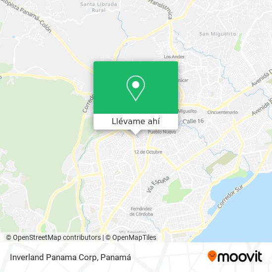 Mapa de Inverland Panama Corp