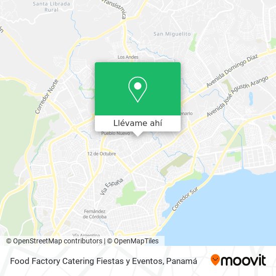 Mapa de Food Factory Catering Fiestas y Eventos