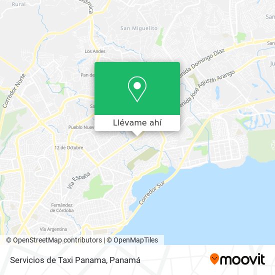 Mapa de Servicios de Taxi Panama